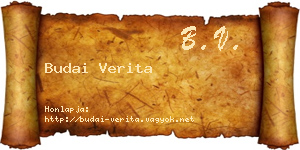 Budai Verita névjegykártya
